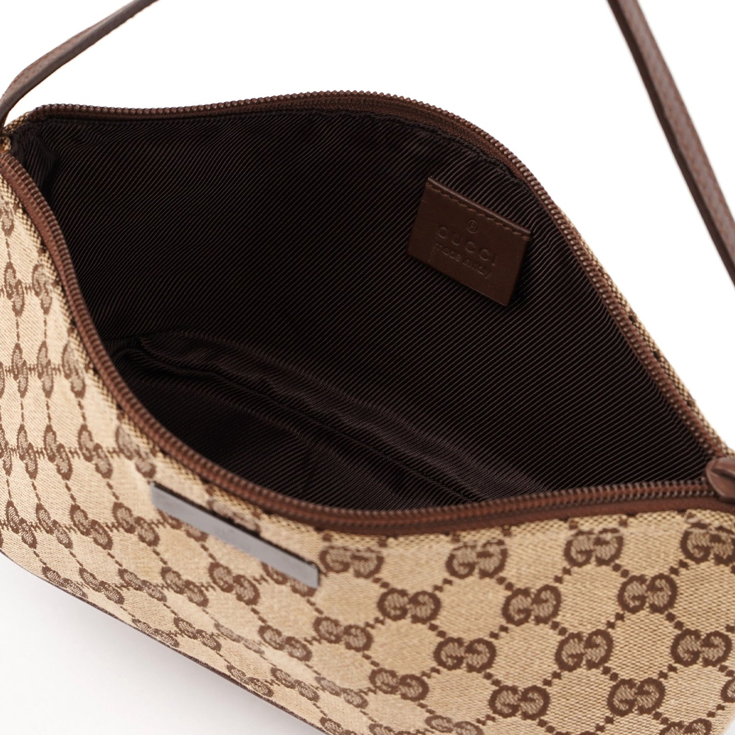 07198 Beige Brown GG Boat Pochette