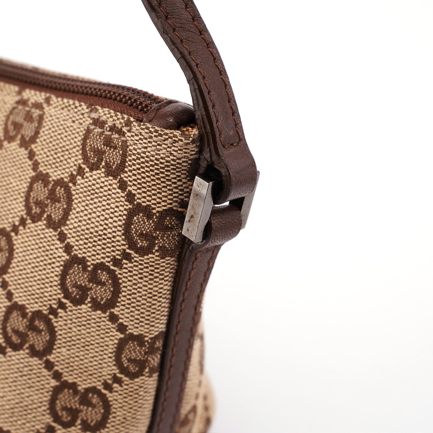 07198 Beige Brown GG Boat Pochette