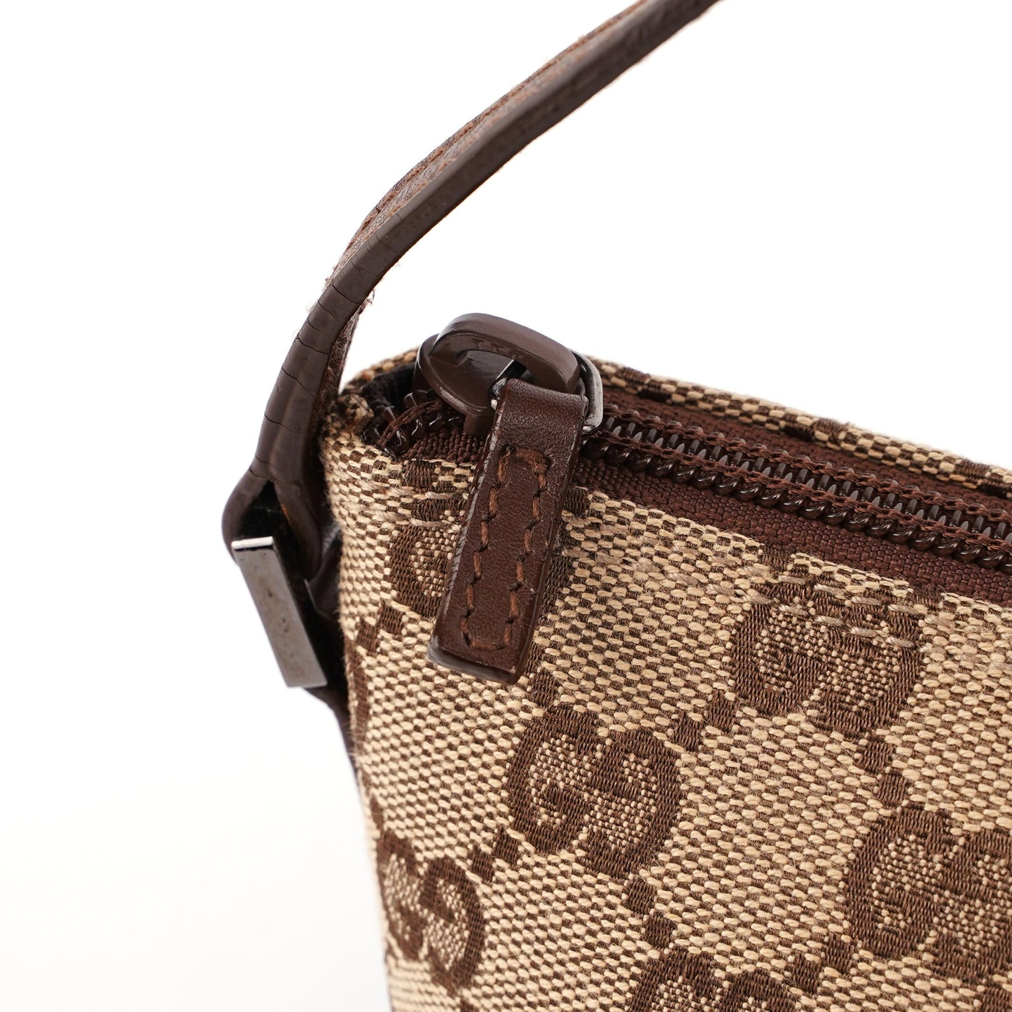 07198 Beige Brown GG Boat Pochette