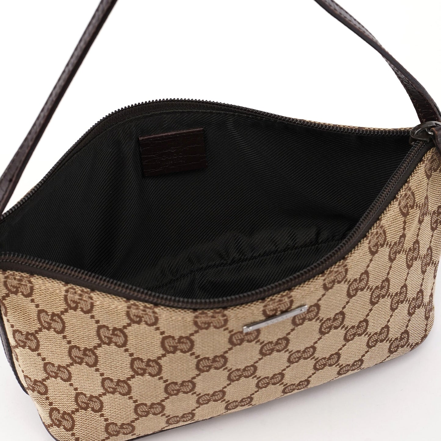 07198 Beige Brown GG Boat Pochette