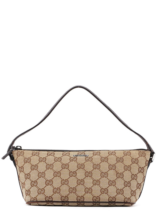07198 Beige Brown GG Boat Pochette