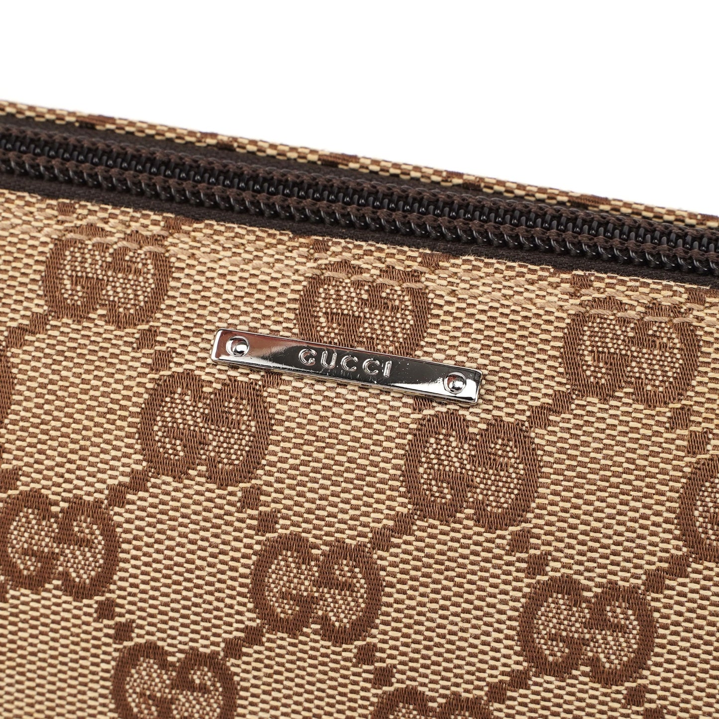 07198 Beige Brown GG Boat Pochette