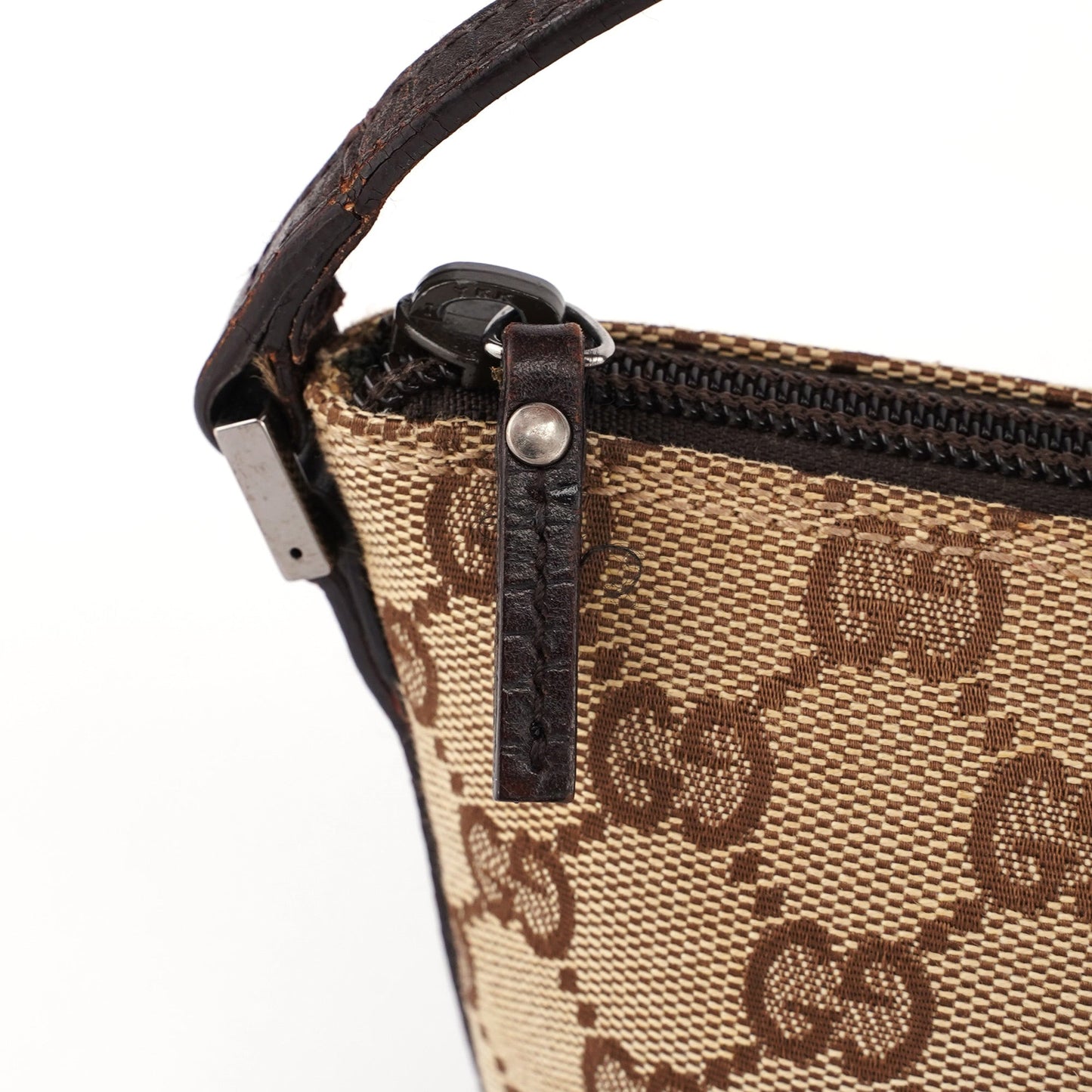 07198 Beige Brown GG Boat Pochette
