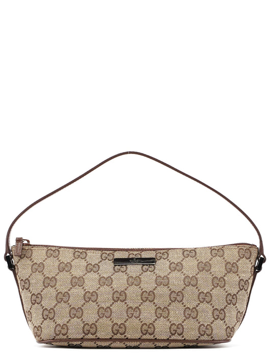 07198 Beige Brown GG Boat Pochette