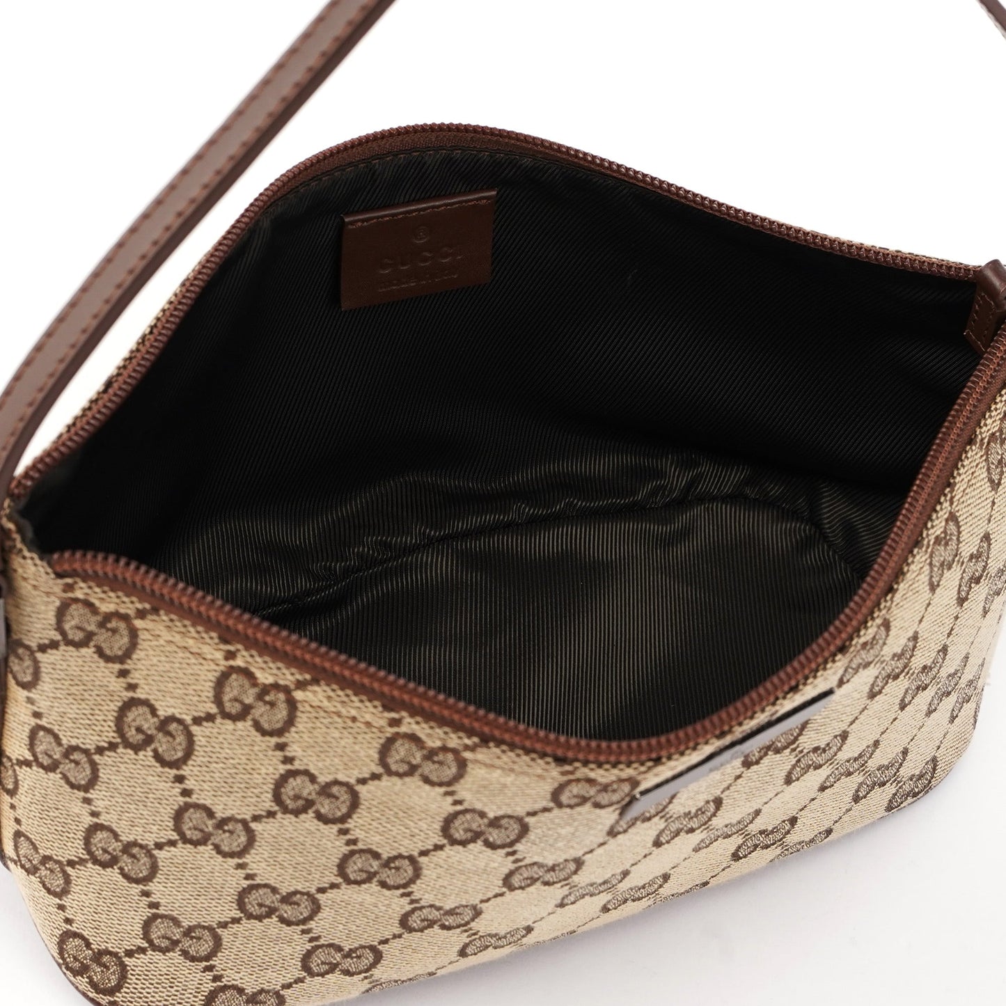 07198 Beige Brown GG Boat Pochette