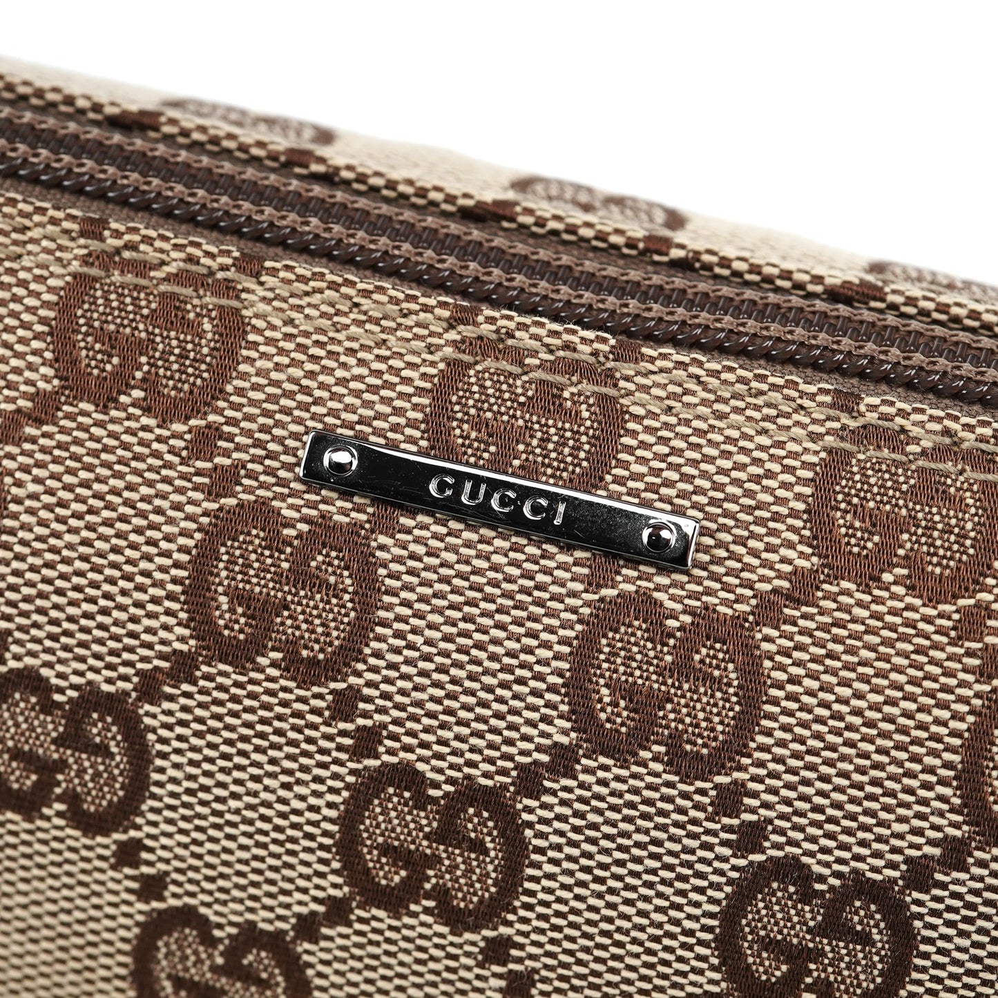 07198 Beige Brown GG Boat Pochette