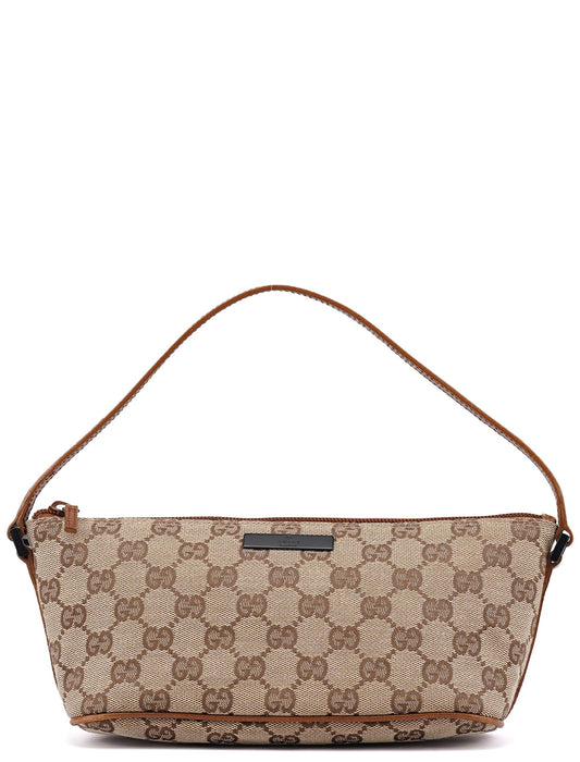 07198 Beige Brown GG Boat Pochette