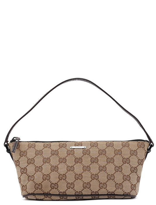 07198 Beige Brown GG Boat Pochette