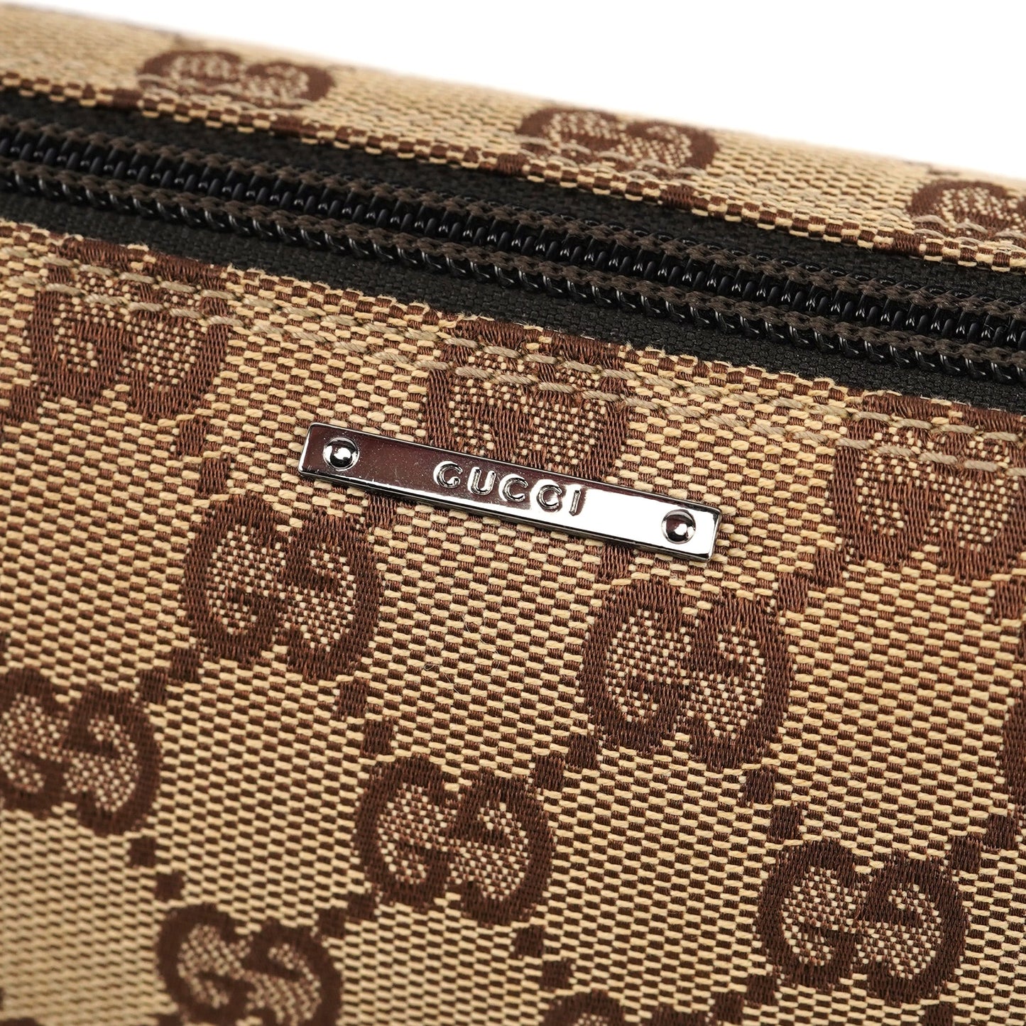 07198 Beige Brown GG Boat Pochette