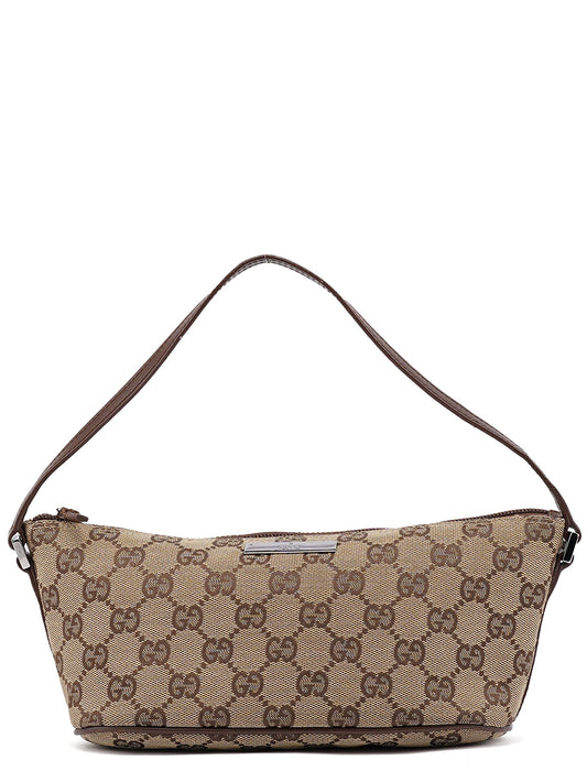 07198 Beige Brown GG Boat Pochette
