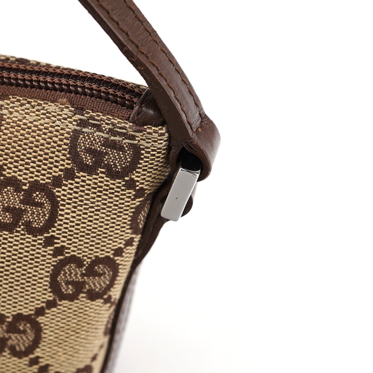 07198 Beige Brown GG Boat Pochette