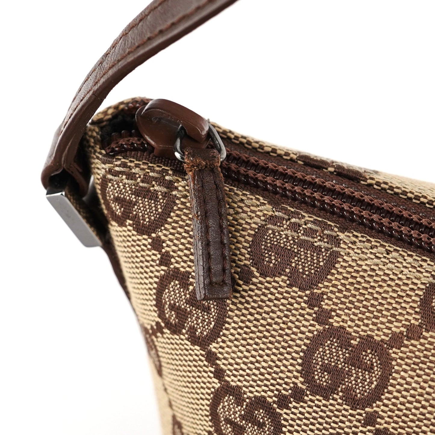 07198 Beige Brown GG Boat Pochette