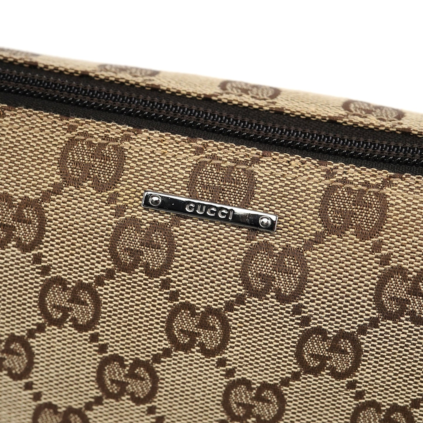 07198 Beige Brown GG Boat Pochette