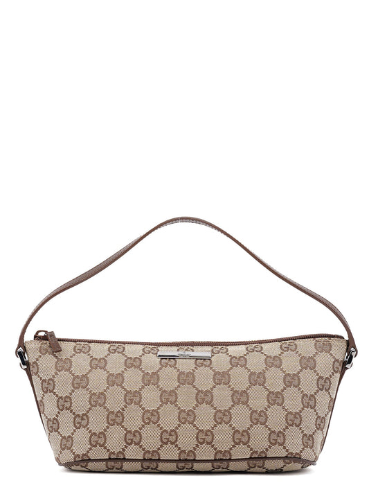07198 Beige Brown GG Boat Pochette