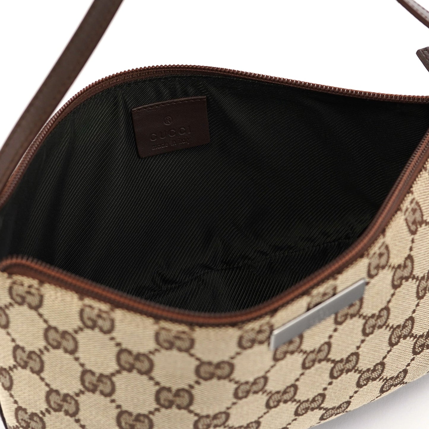 07198 Beige Brown GG Boat Pochette