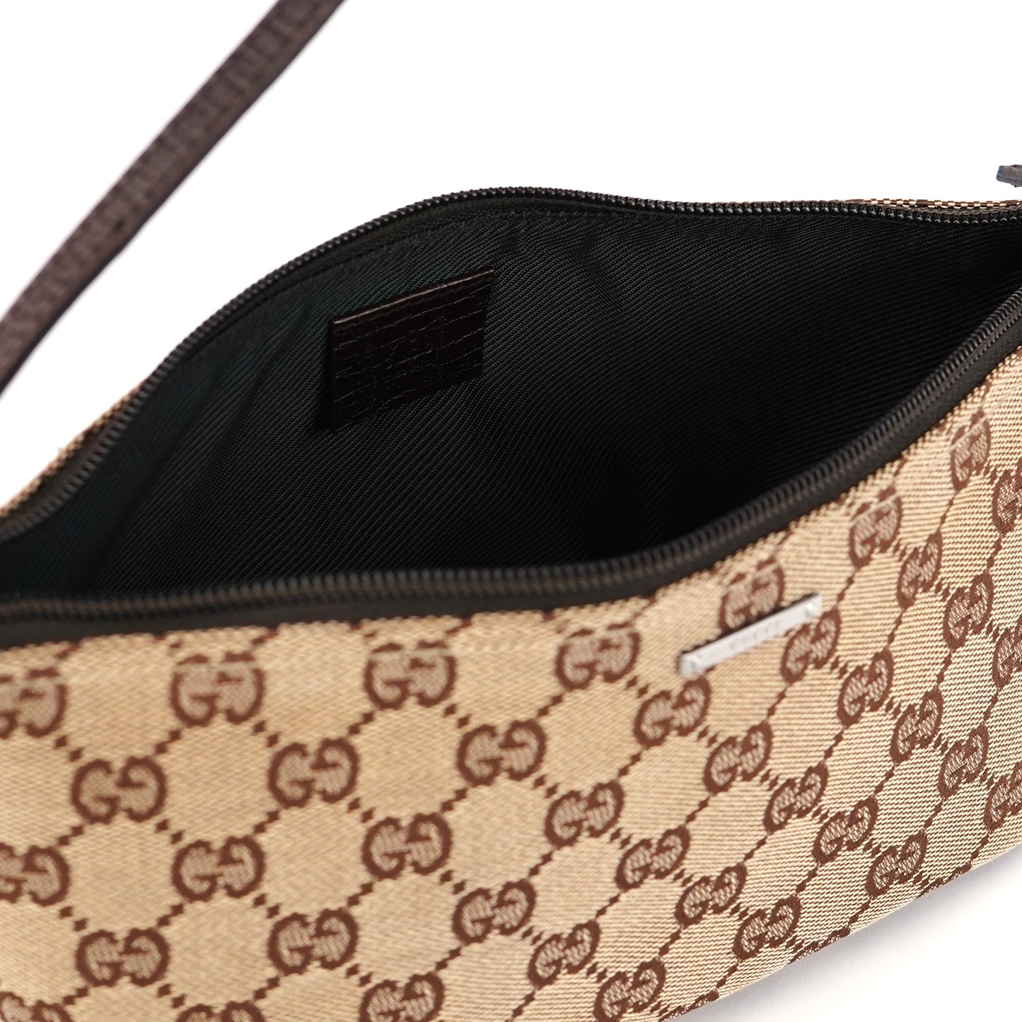 07198 Beige Brown GG Boat Pochette