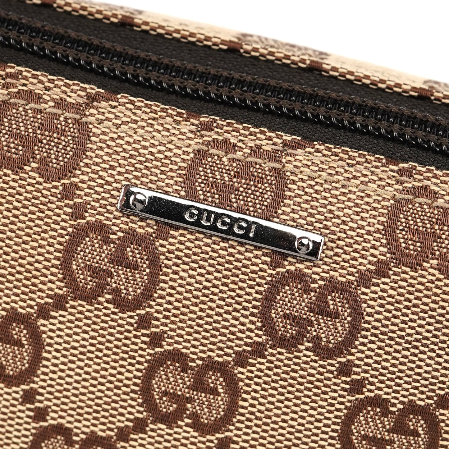 07198 Beige Brown GG Boat Pochette