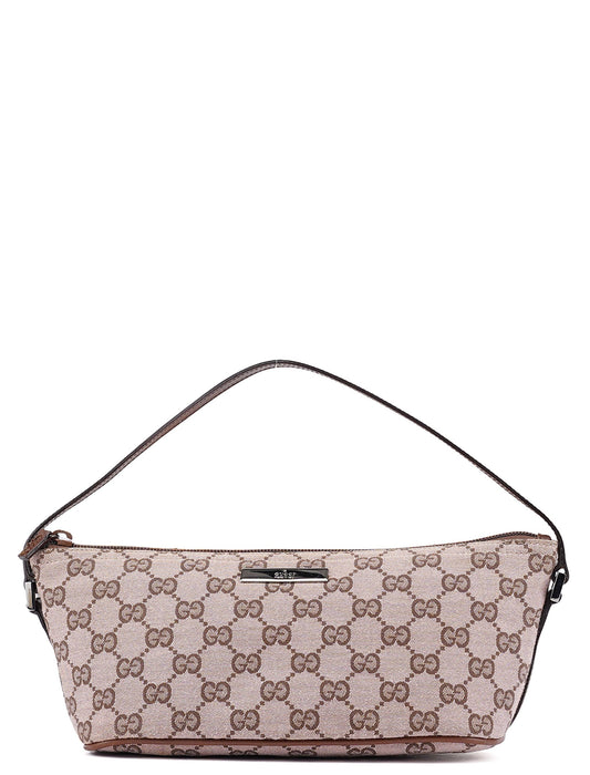 07198 Beige Brown GG Boat Pochette