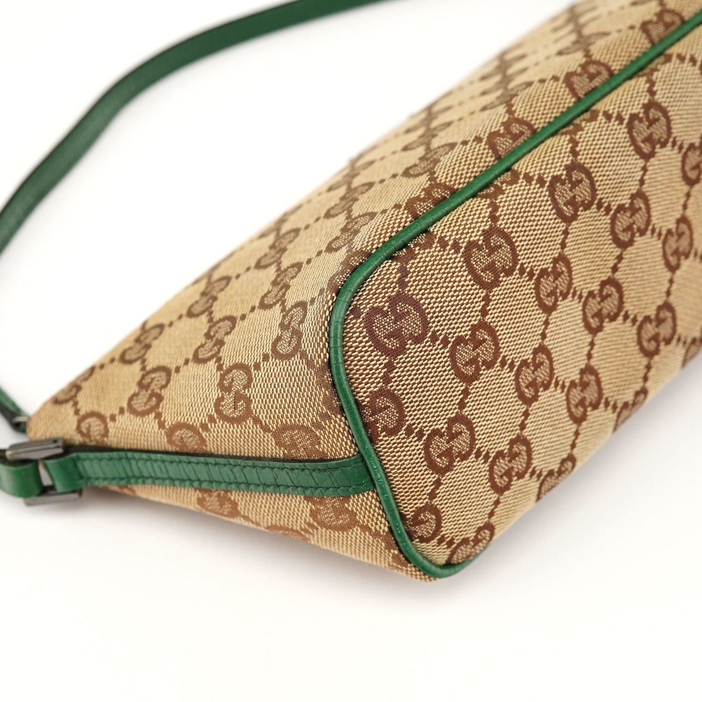 07198 Beige Green GG Boat Pochette