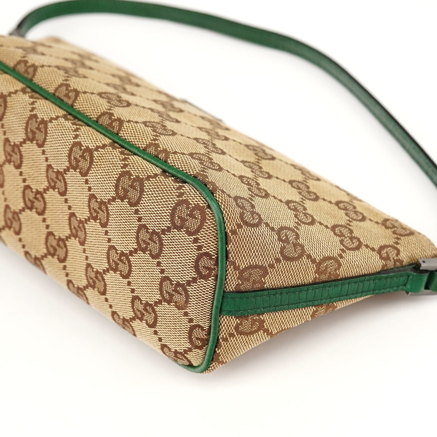 07198 Beige Green GG Boat Pochette