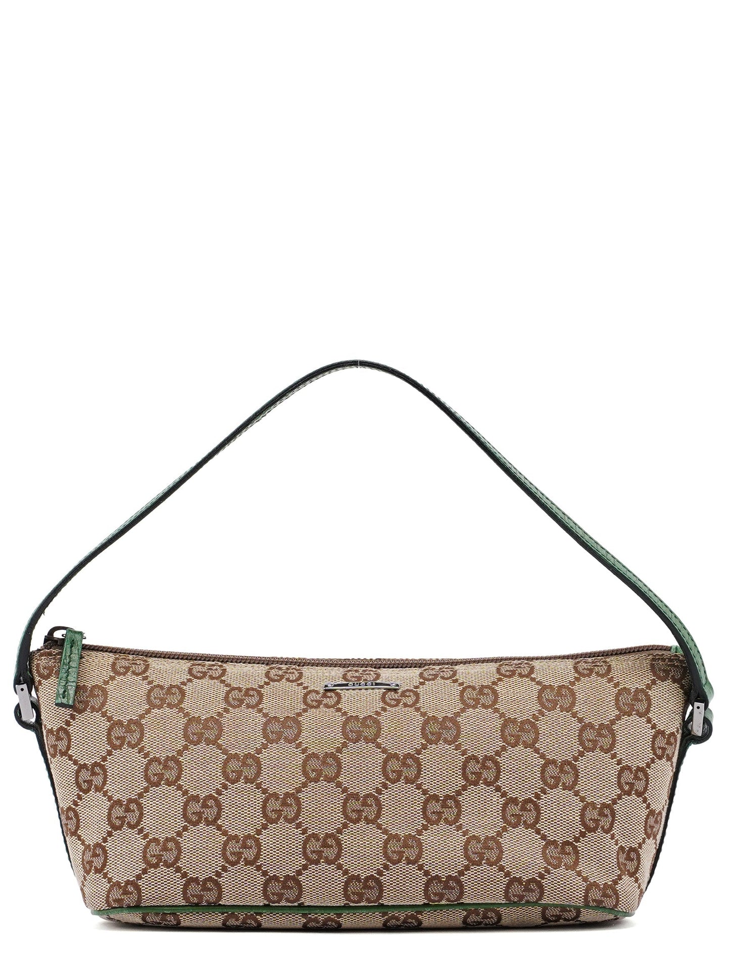 07198 Beige Green GG Boat Pochette