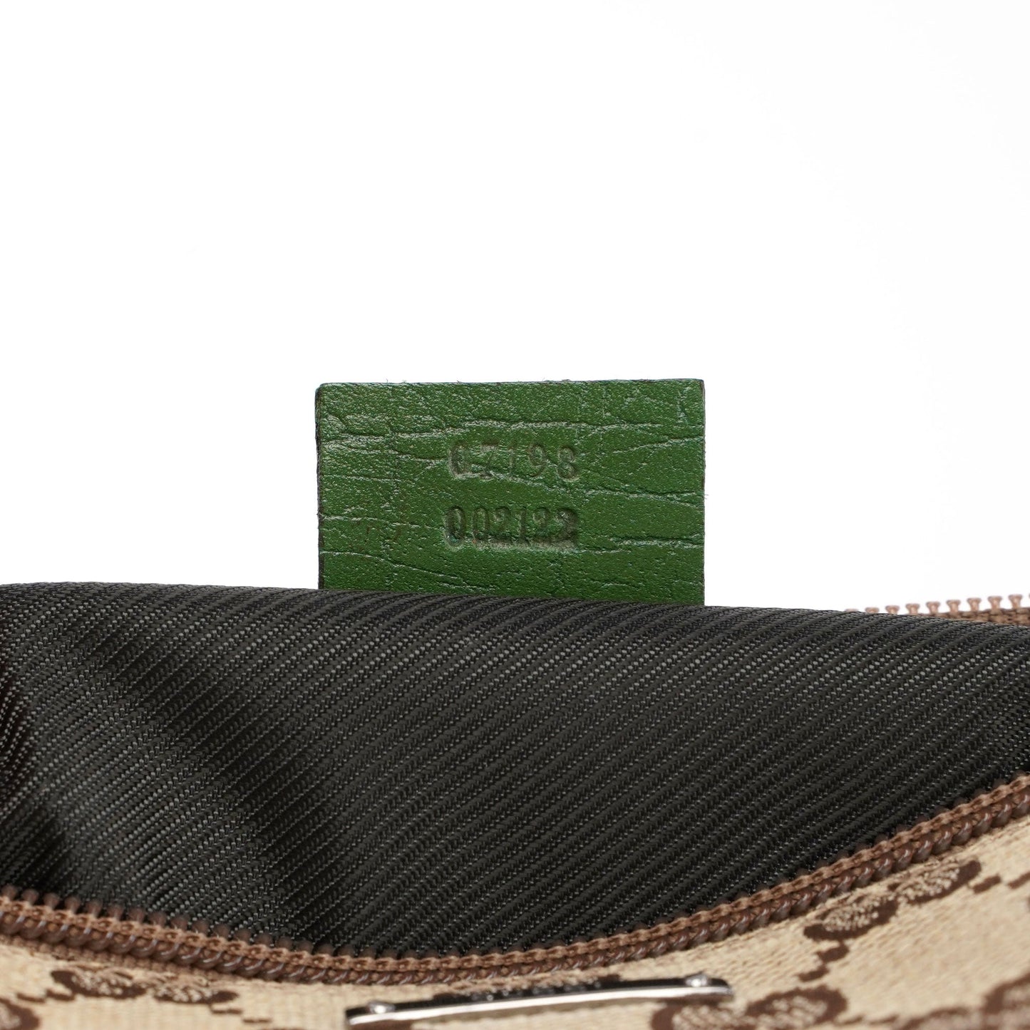07198 Beige Green GG Boat Pochette