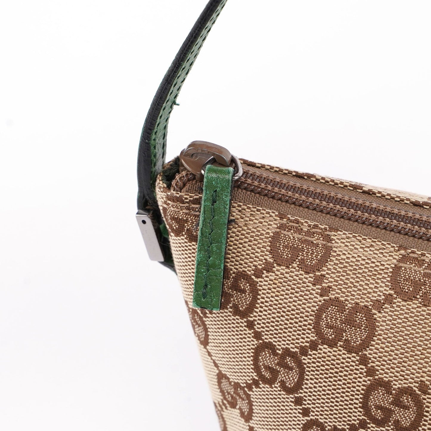07198 Beige Green GG Boat Pochette