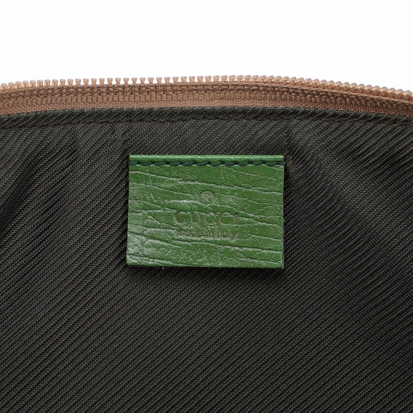 07198 Beige Green GG Boat Pochette