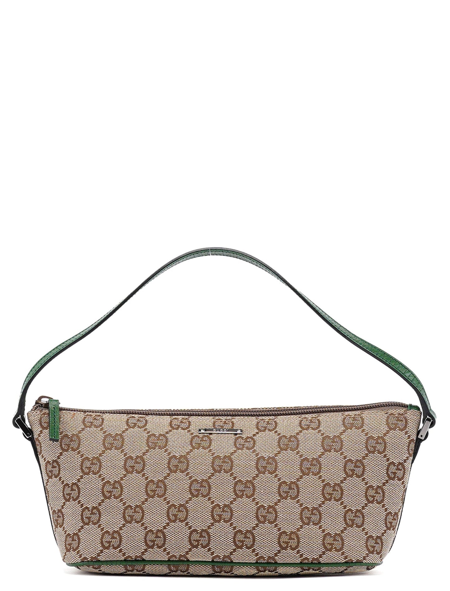07198 Beige Green GG Boat Pochette