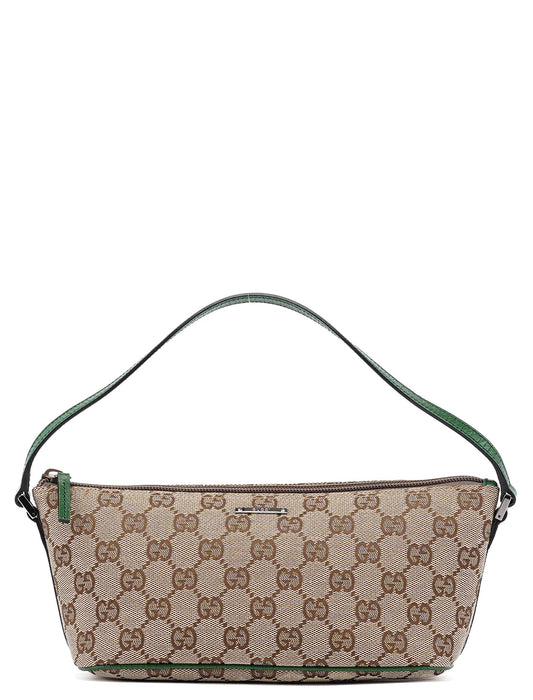 07198 Beige Green GG Boat Pochette