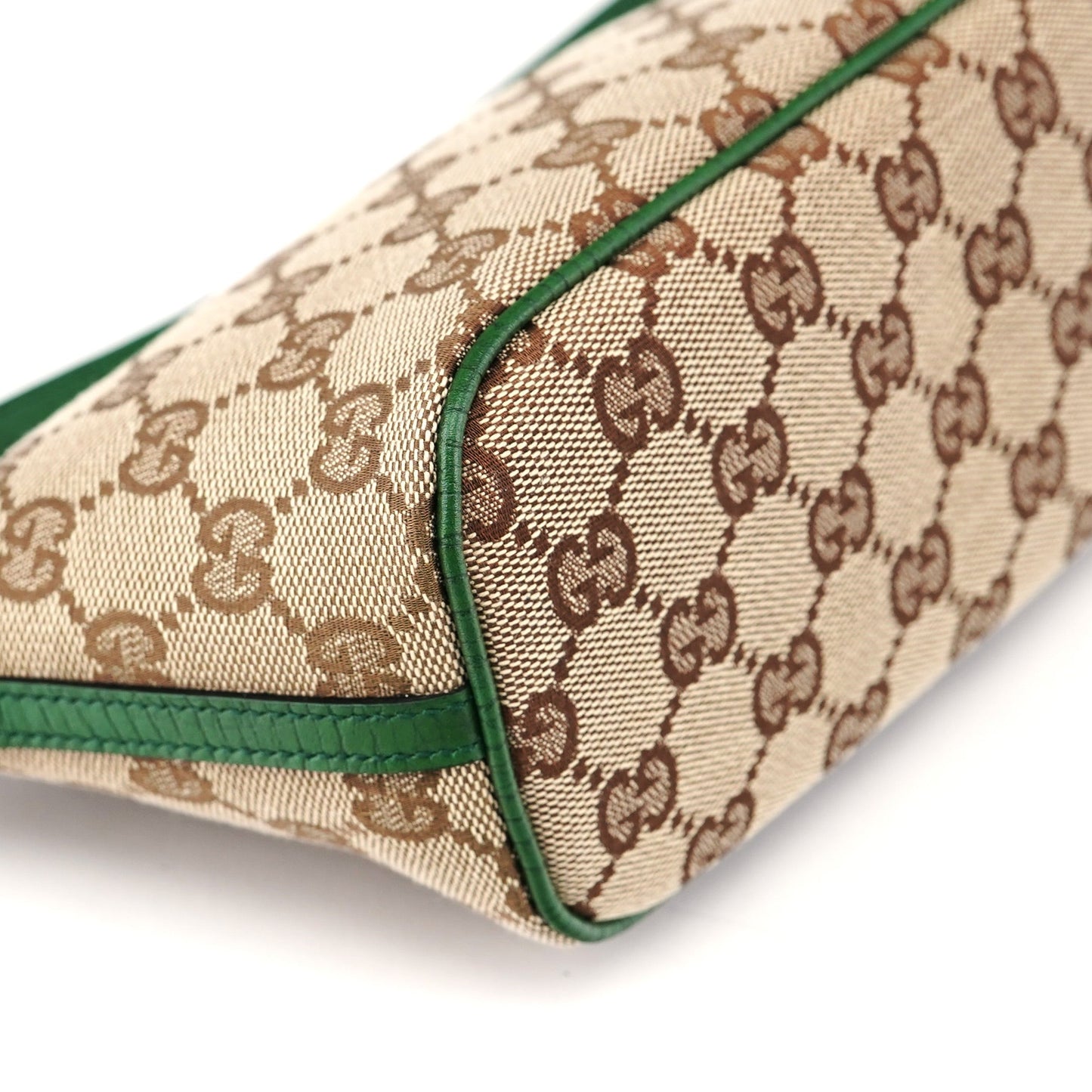 07198 Beige Green GG Boat Pochette