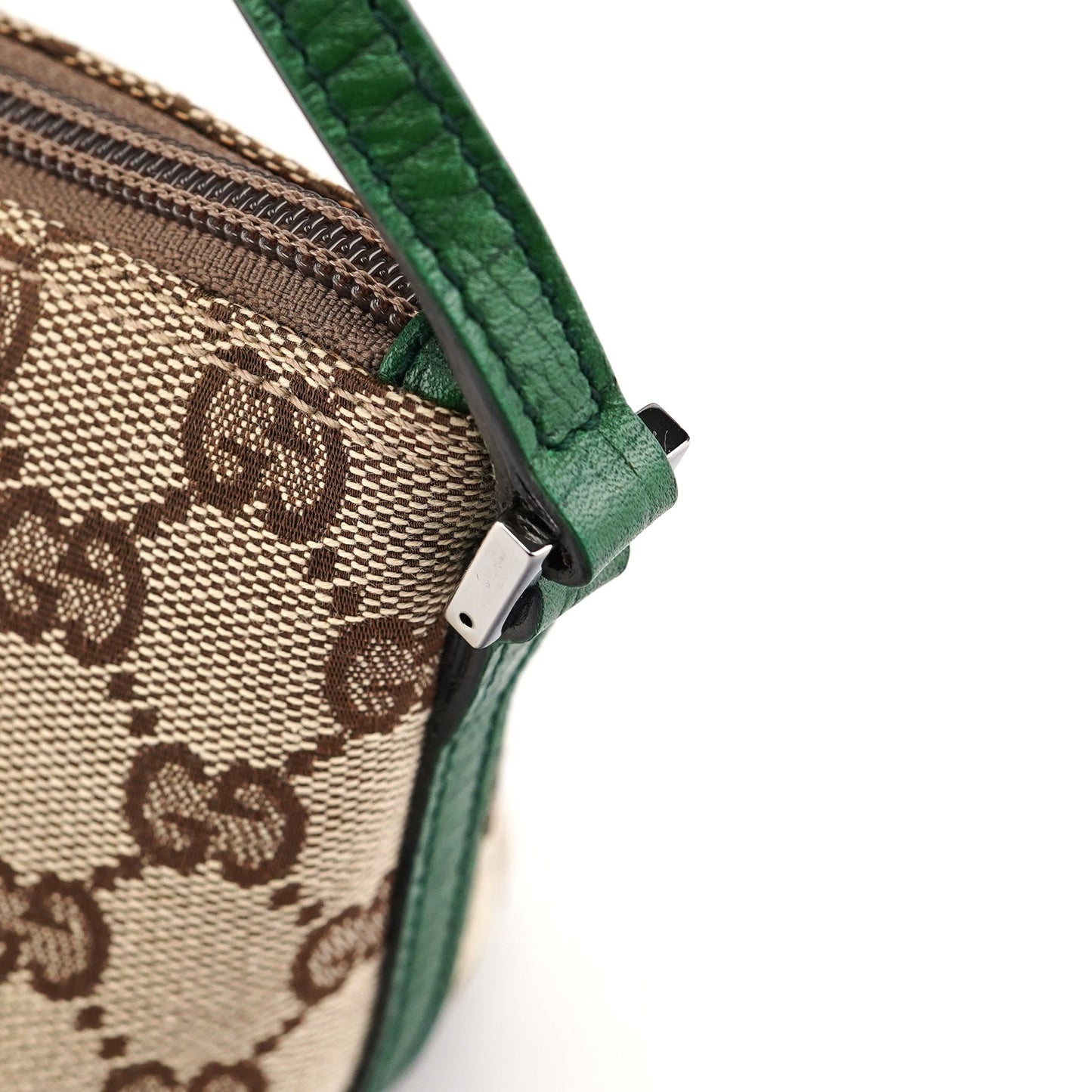 07198 Beige Green GG Boat Pochette