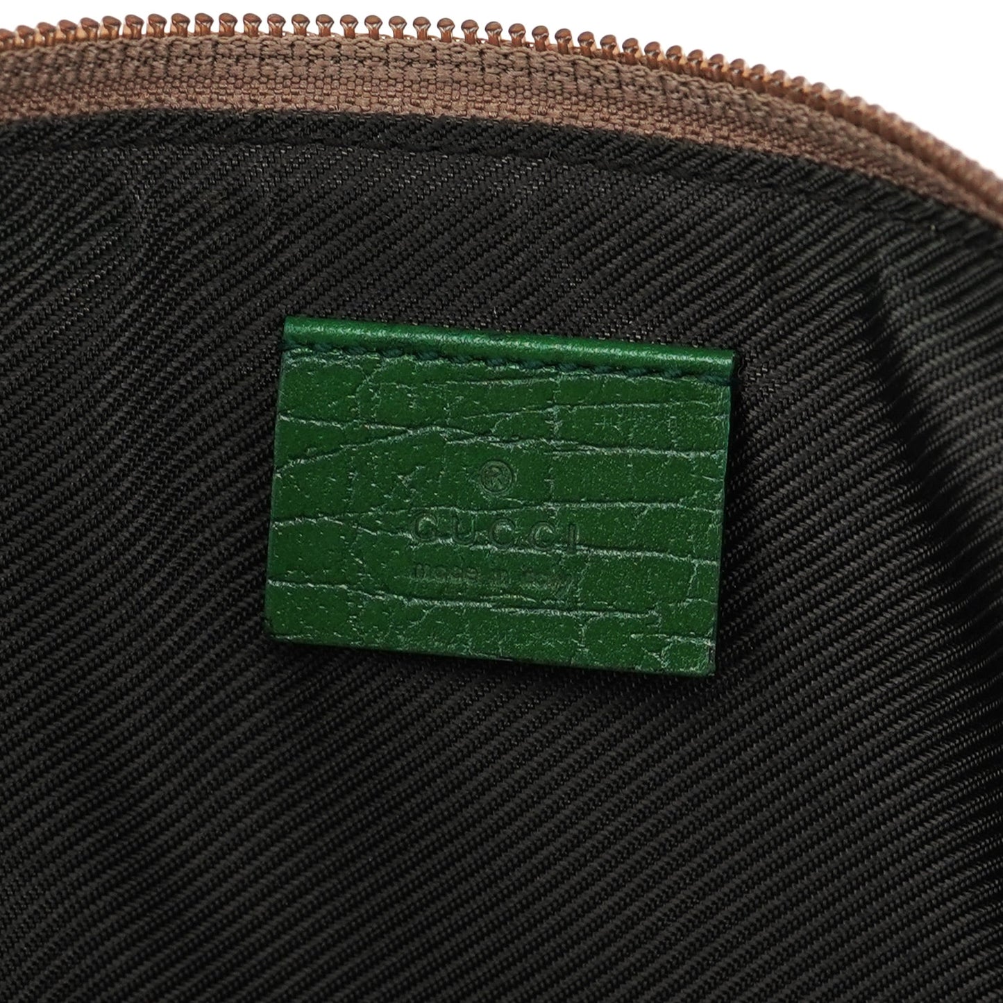 07198 Beige Green GG Boat Pochette