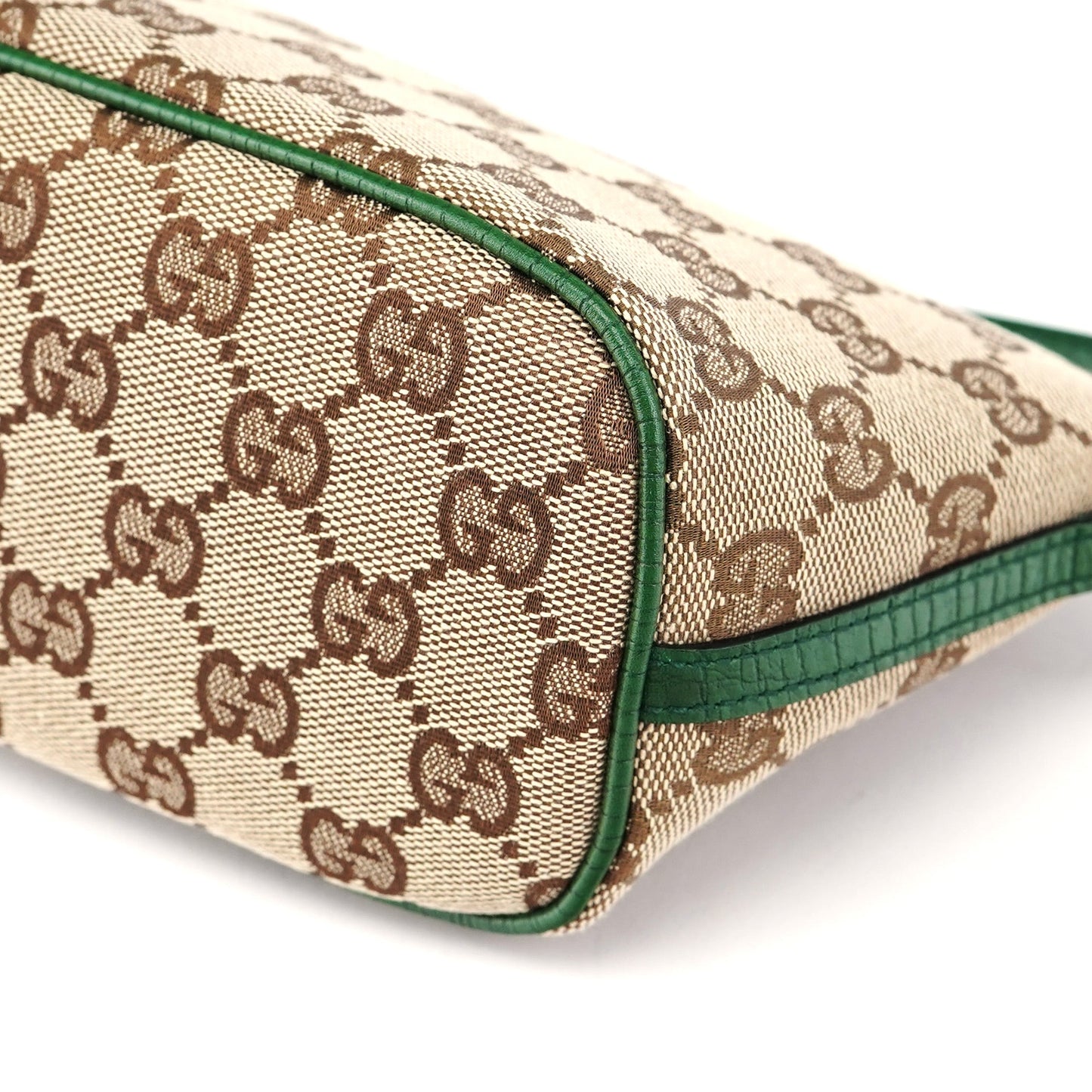 07198 Beige Green GG Boat Pochette