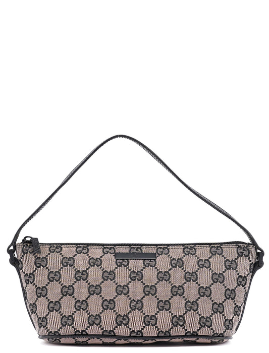 07198 Beige Matte Black GG Boat Pochette