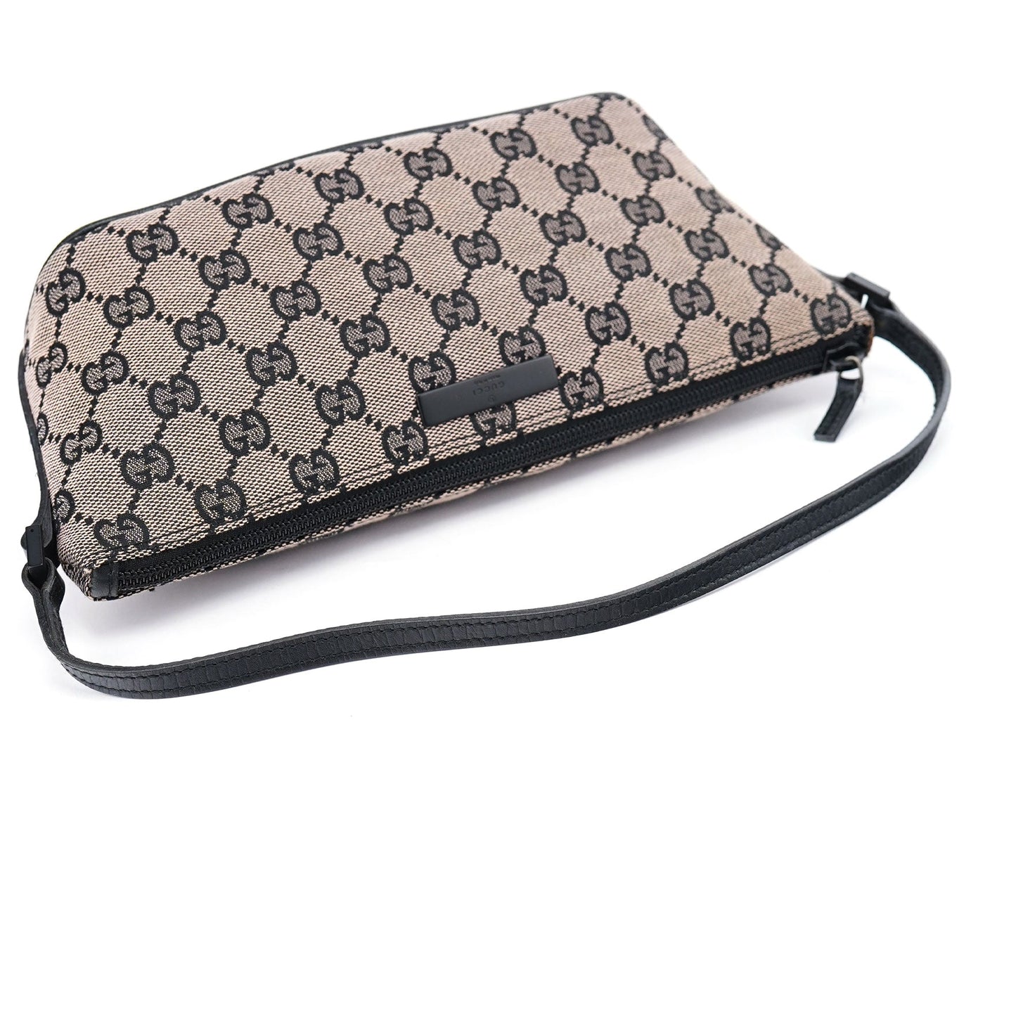 07198 Beige Matte Black GG Boat Pochette