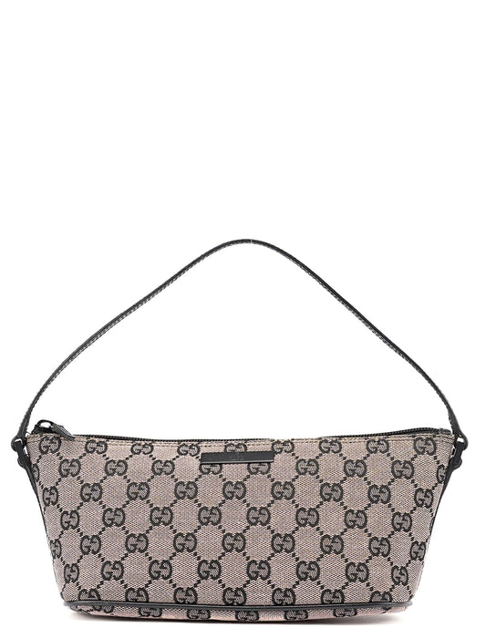 07198 Beige Matte Black GG Boat Pochette