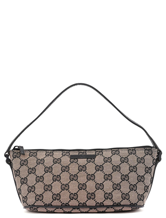 07198 Beige Matte Black GG Boat Pochette