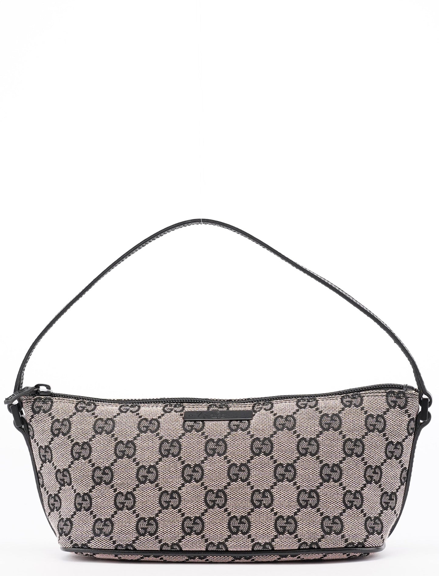 07198 Beige Matte Black GG Boat Pochette