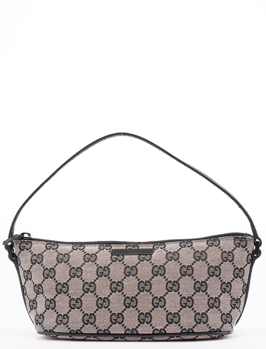 07198 Beige Matte Black GG Boat Pochette