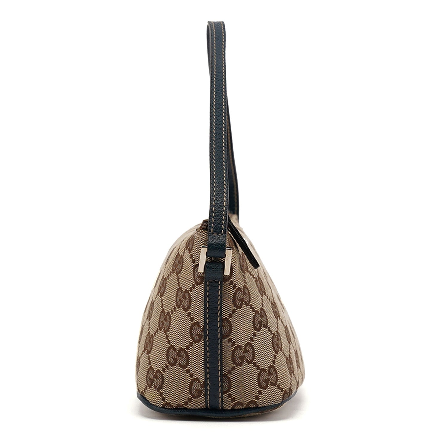 07198 Beige Navy GG Boat Pochette