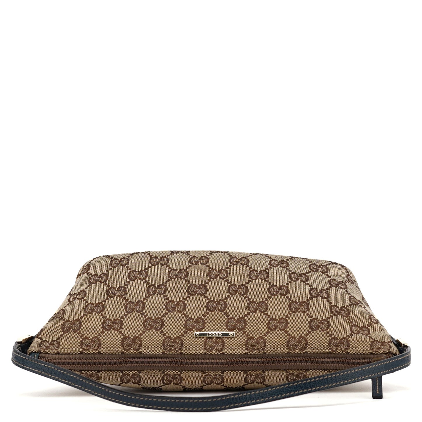 07198 Beige Navy GG Boat Pochette