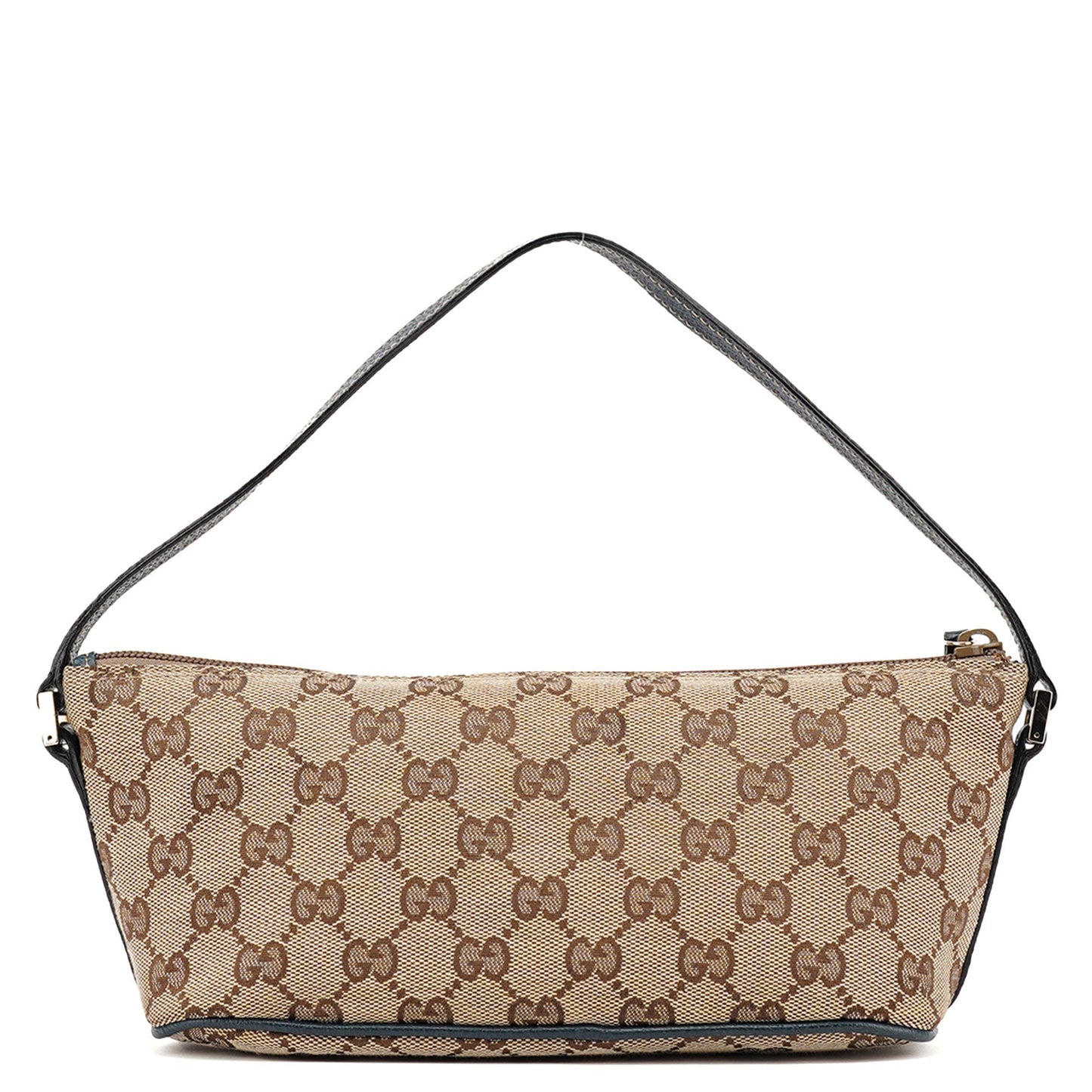 07198 Beige Navy GG Boat Pochette