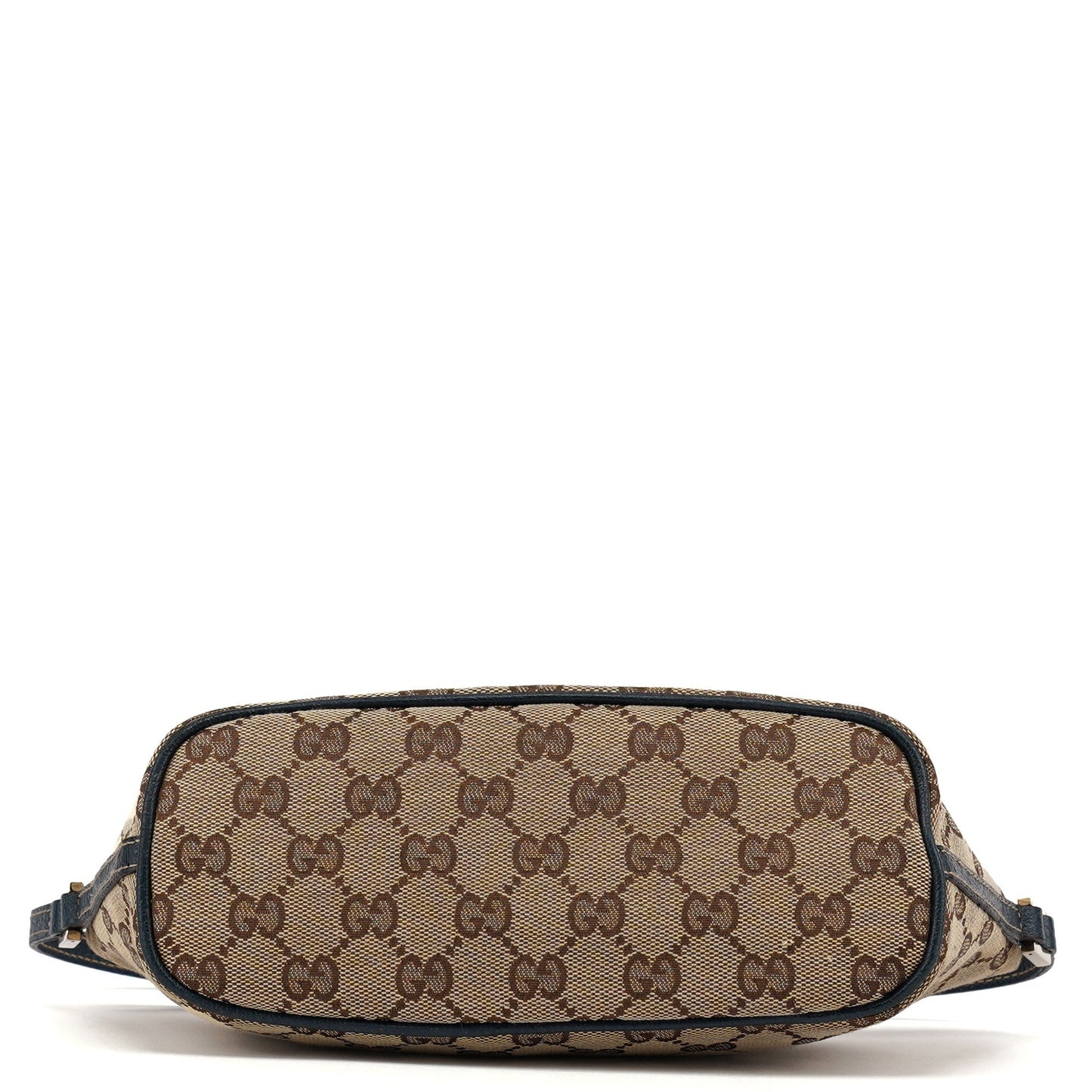 07198 Beige Navy GG Boat Pochette