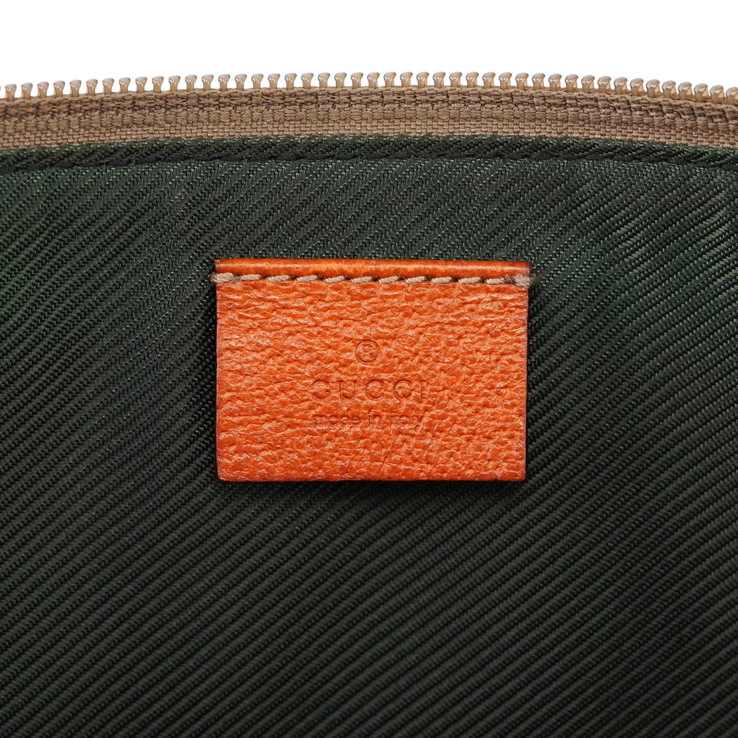 07198 Beige Orange GG Boat Pochette