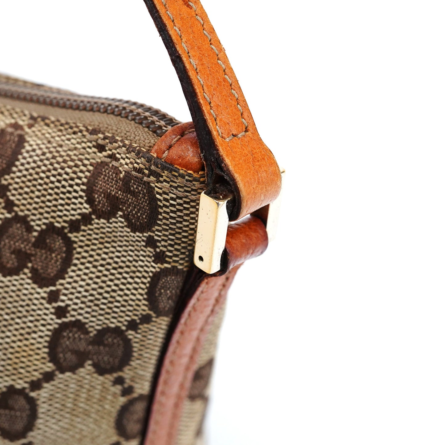 07198 Beige Orange GG Boat Pochette