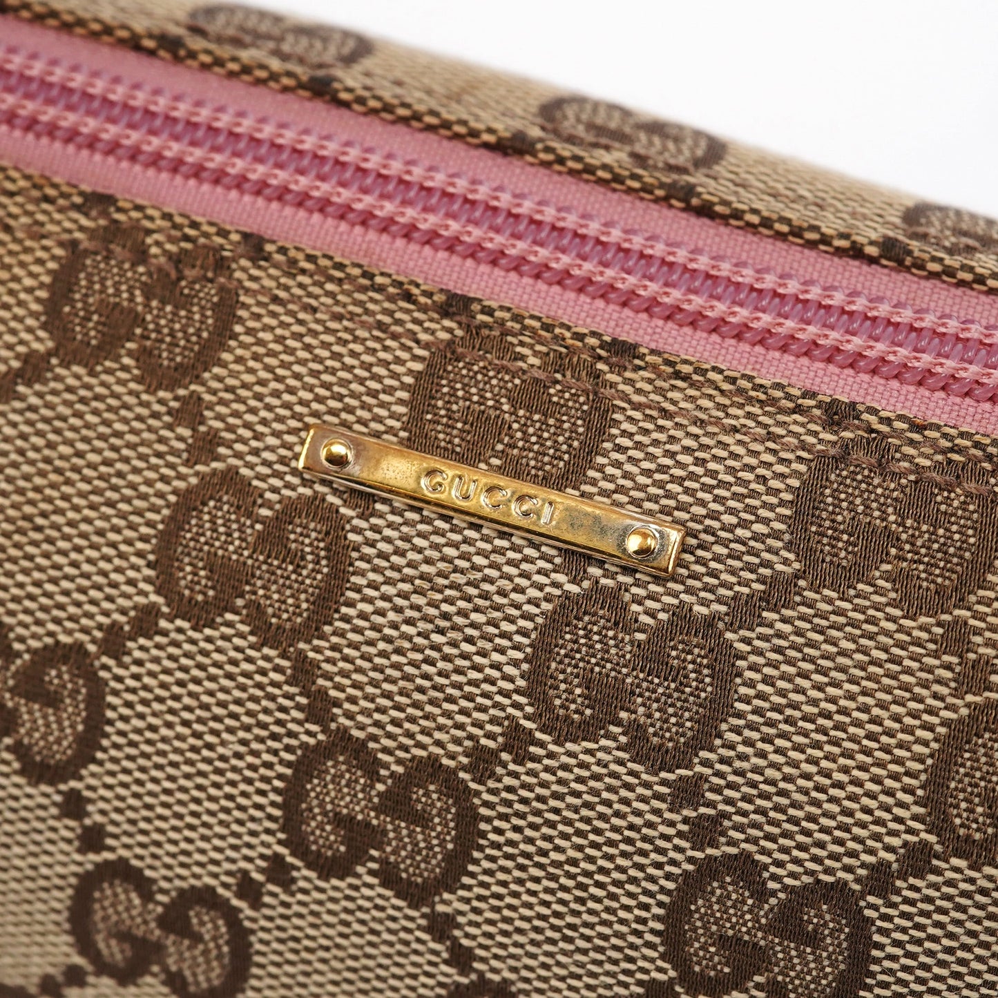 07198 Beige Pink GG Boat Pochette