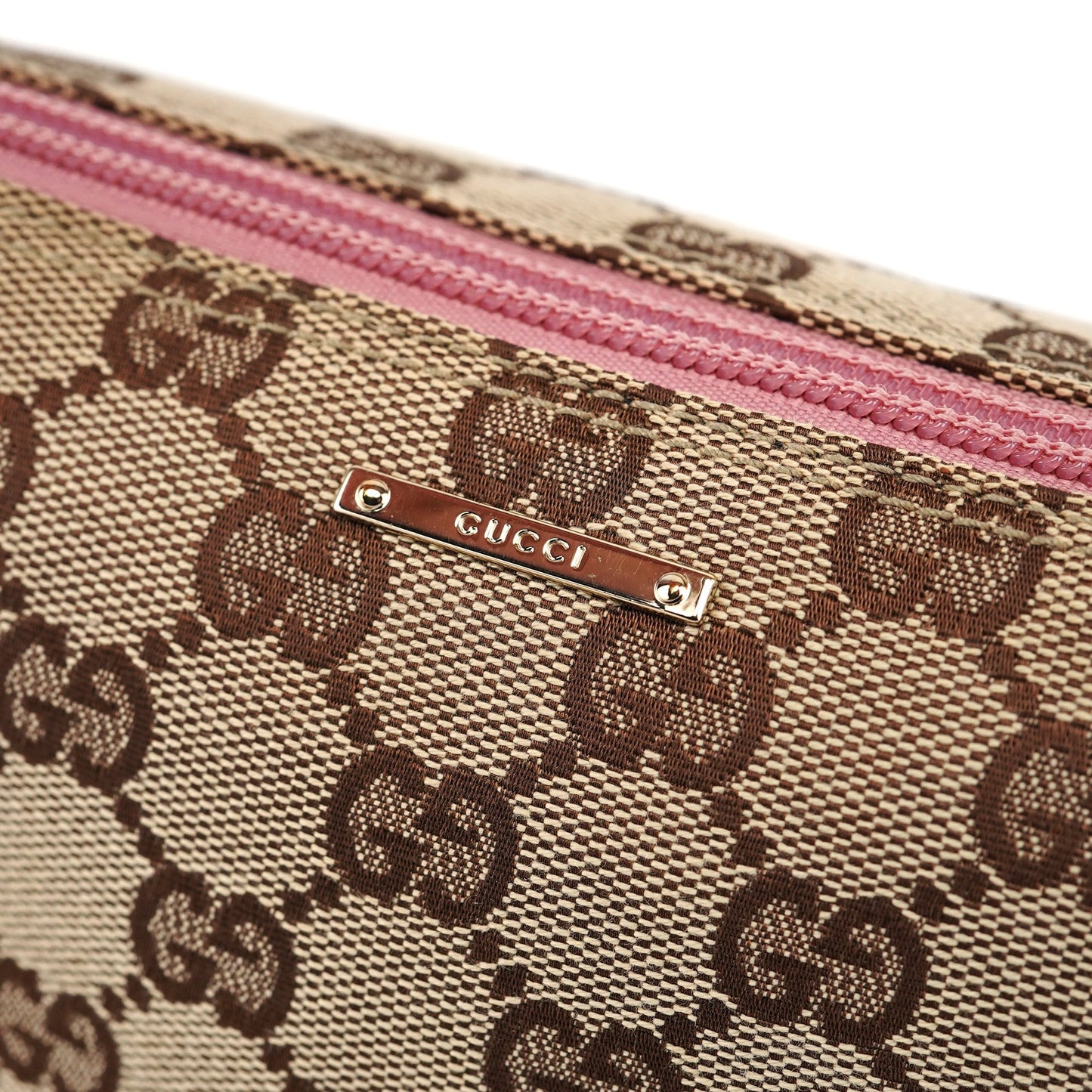 07198 Beige Pink GG Boat Pochette