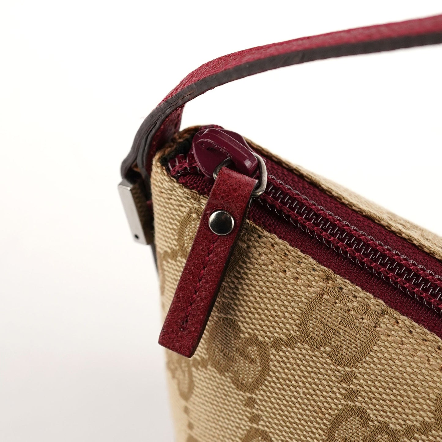 07198 Beige Red GG Boat Pochette