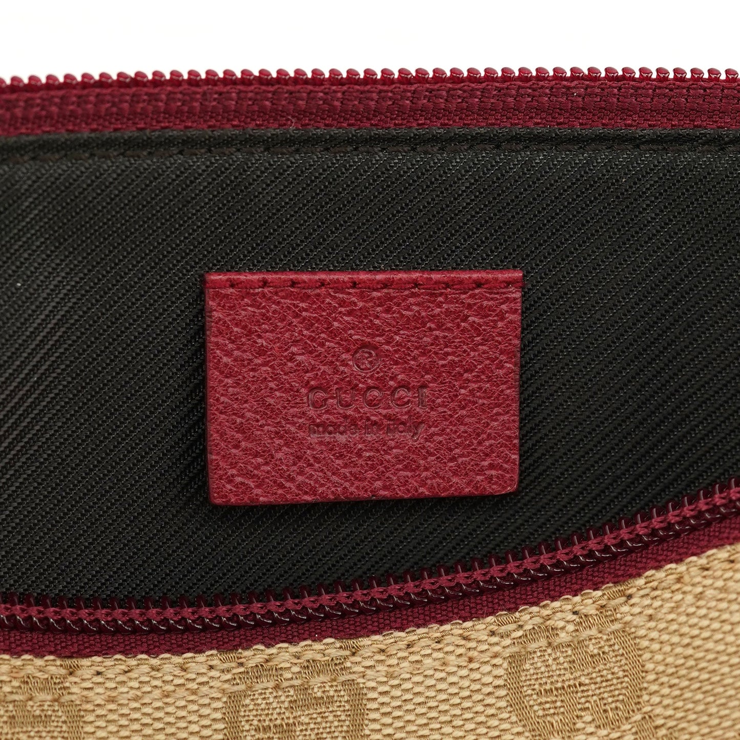 07198 Beige Red GG Boat Pochette